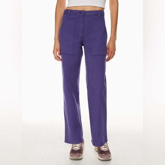 Aritzia Wilfred Free Modern Utility Pant Purple Cargo Relaxed Fit Size 0 - Picture 3 of 11